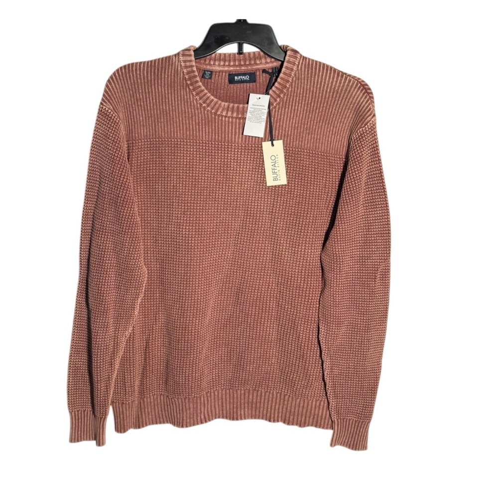 Buffalo David Bitton Washy Casual  Long Sleeve Knit Sweater‎ Mens XL red ochre